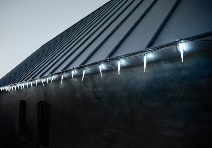 Lysslynge med istapper, 60 LED, 14,75 meter